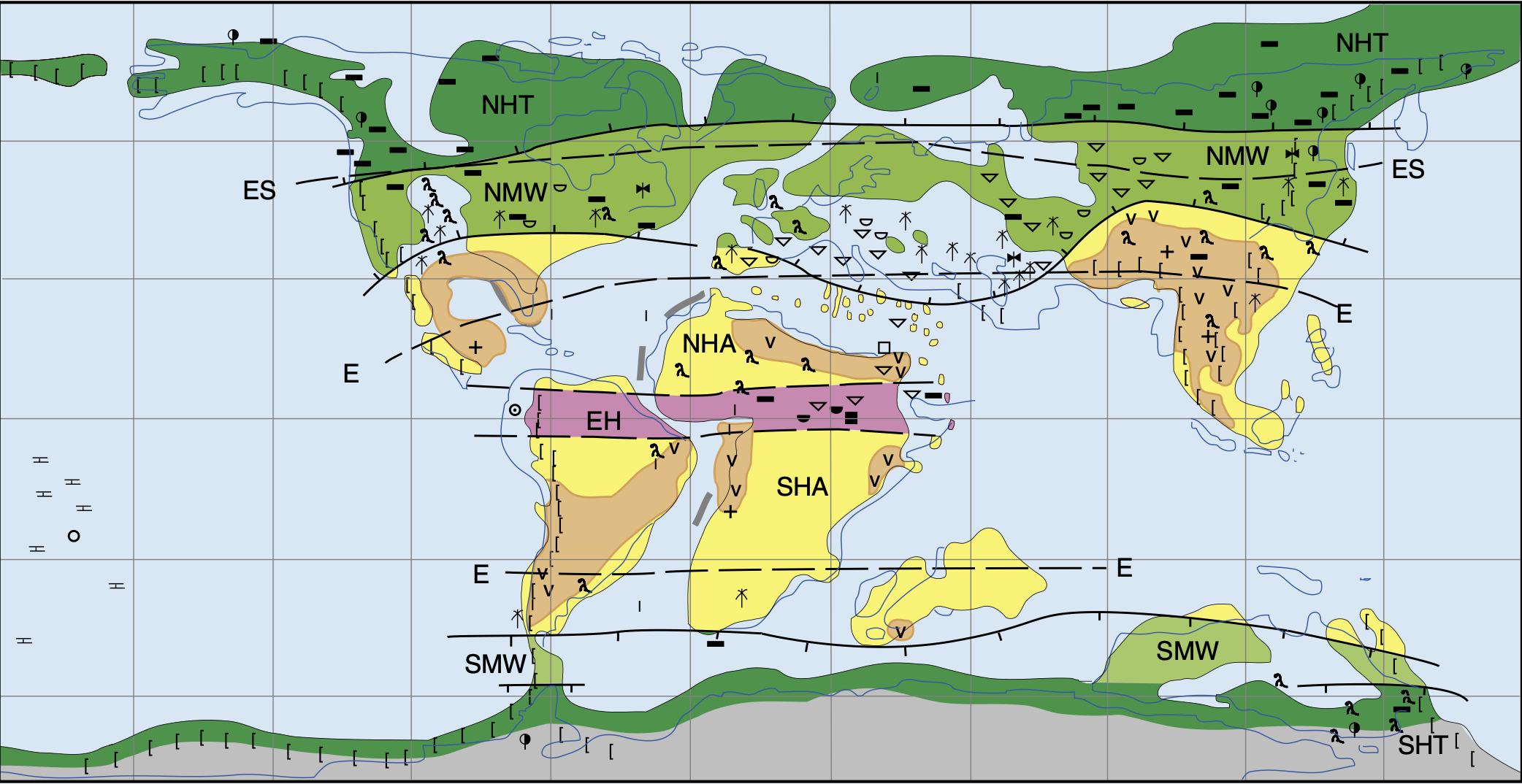 Mapa climático do Albiano (~113-100,5 Ma)
