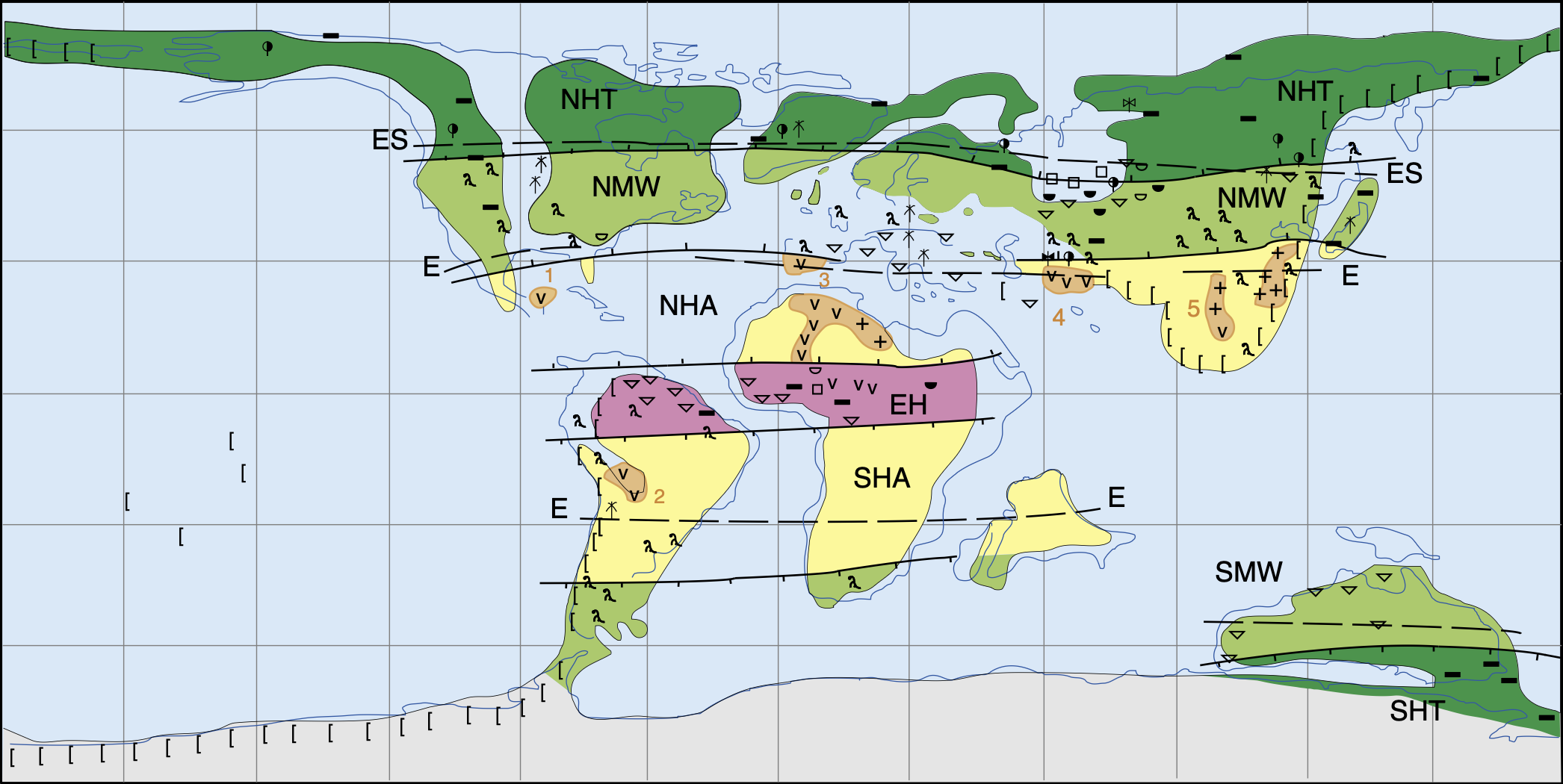 Mapa climático do Santoniano (~86,3-83,6 Ma)