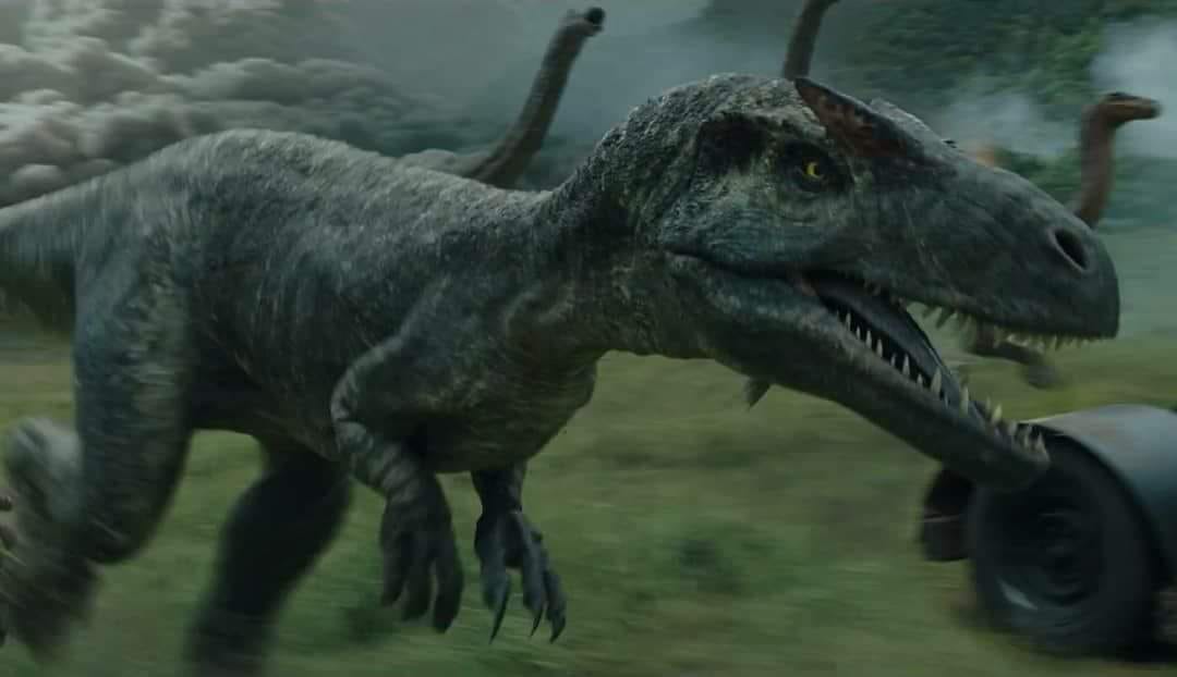 Cena de confronto envolvendo Allosaurus — estudos de marcas de mordida em fósseis sugerem que esses animais podiam se envolver em disputas intra-específicas por território ou parceiros.
